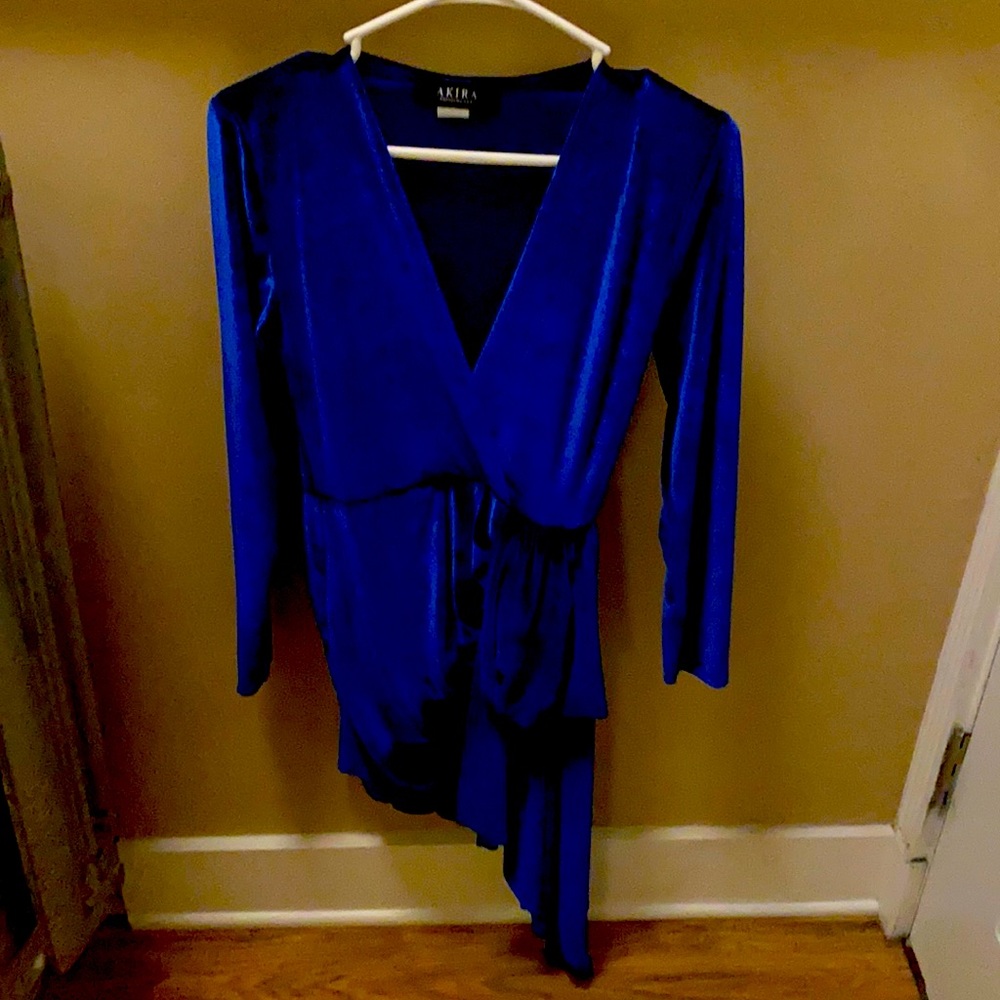 Sexy Blue Asymmetrical Dress Worn Once